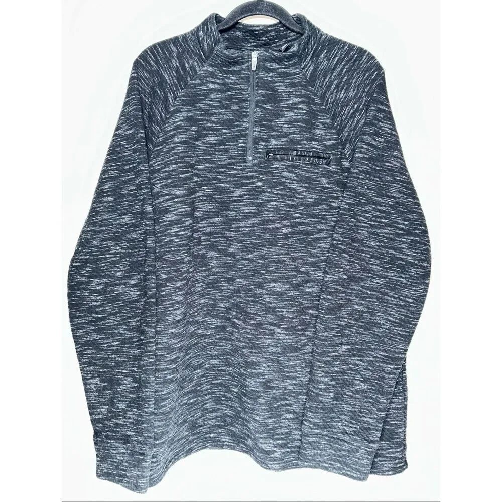 Marc Anthony men's 1/4 zip luxury sweater in a marled black color size XXL slim